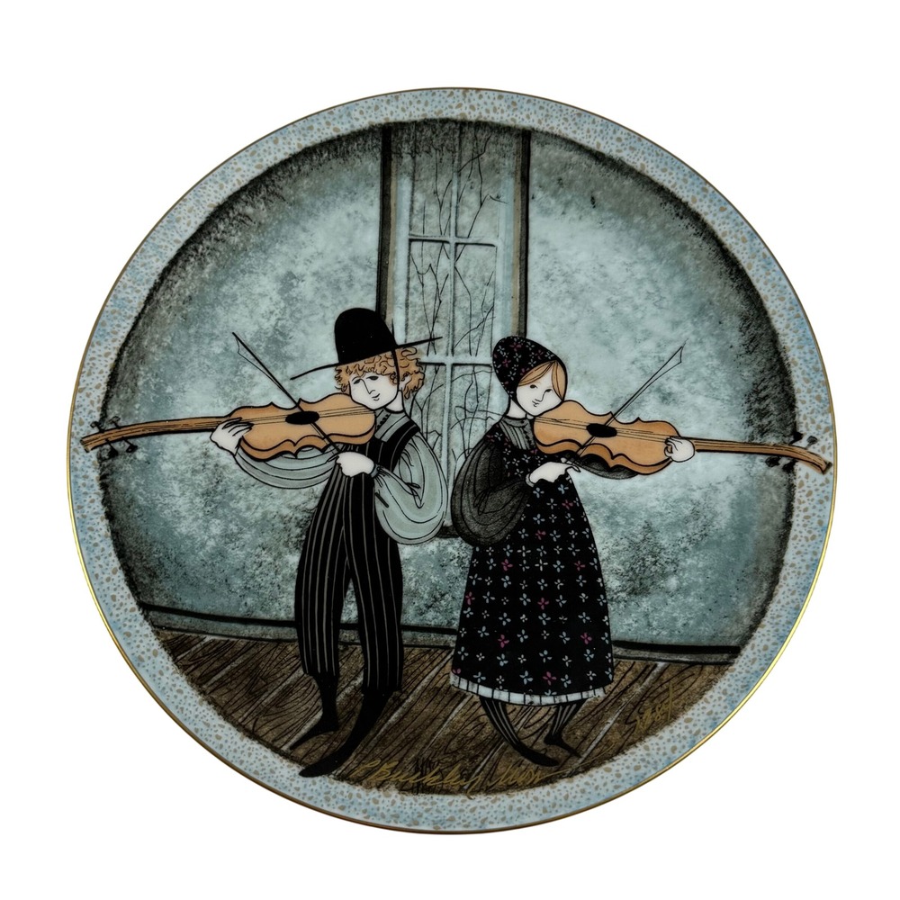 P Buckley Moss Fiddlers Two Plate‎ 1984 Germany Gold